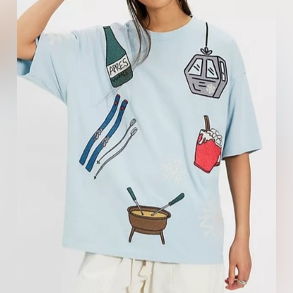 Free People X Denim & Bone Dinner Party Tee In Apres Ski